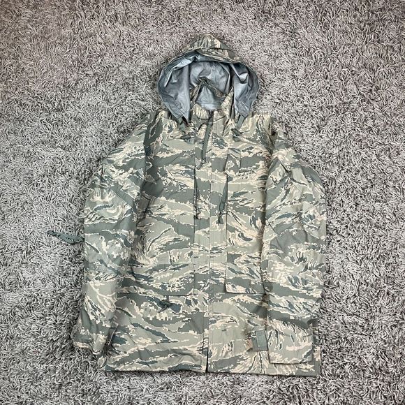 Air Force Other - Air Force Parka Mens Medium Camouflage Camo Tiger Stripe APECS Nylon M Green
